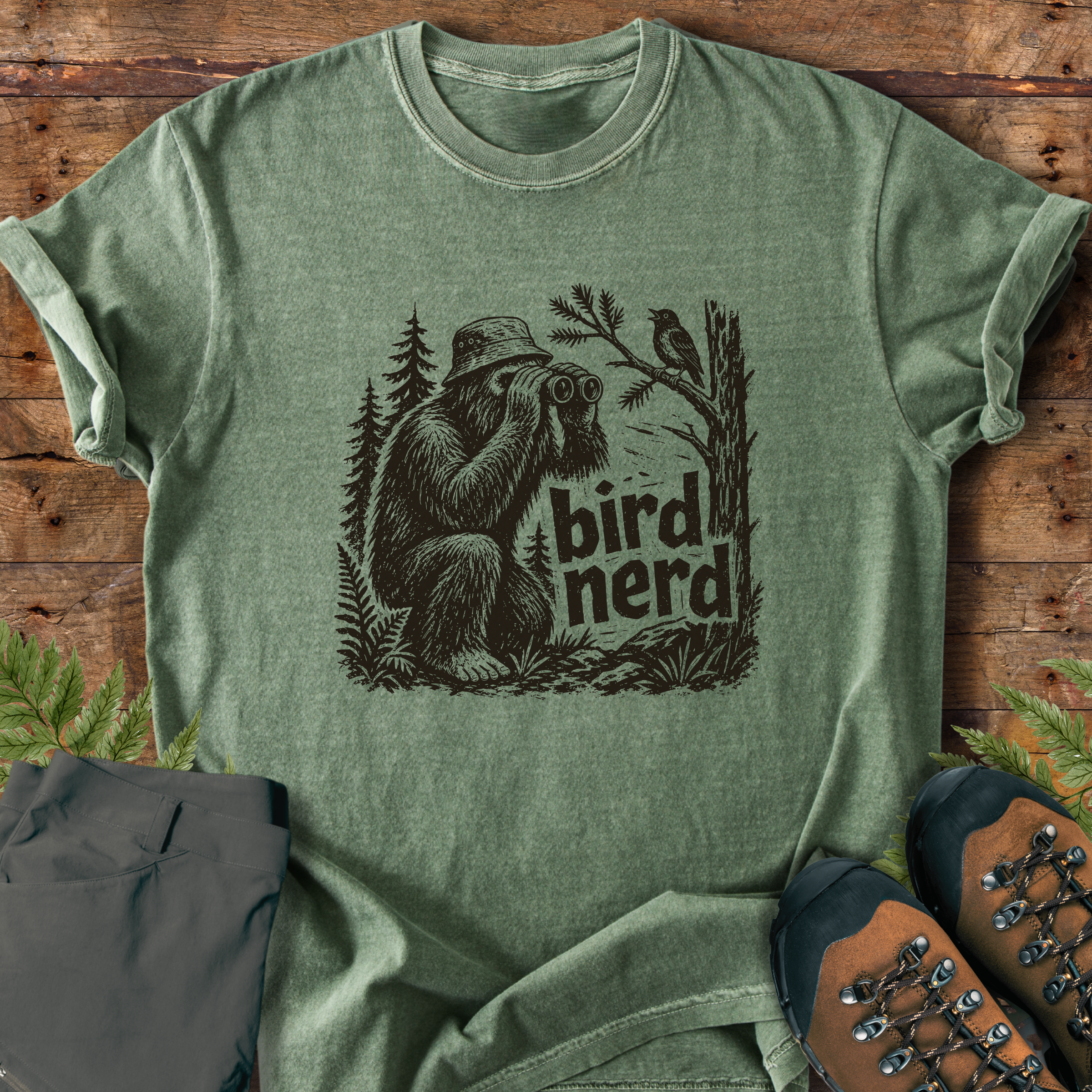 Bigfoot Bird Nerd T-Shirt