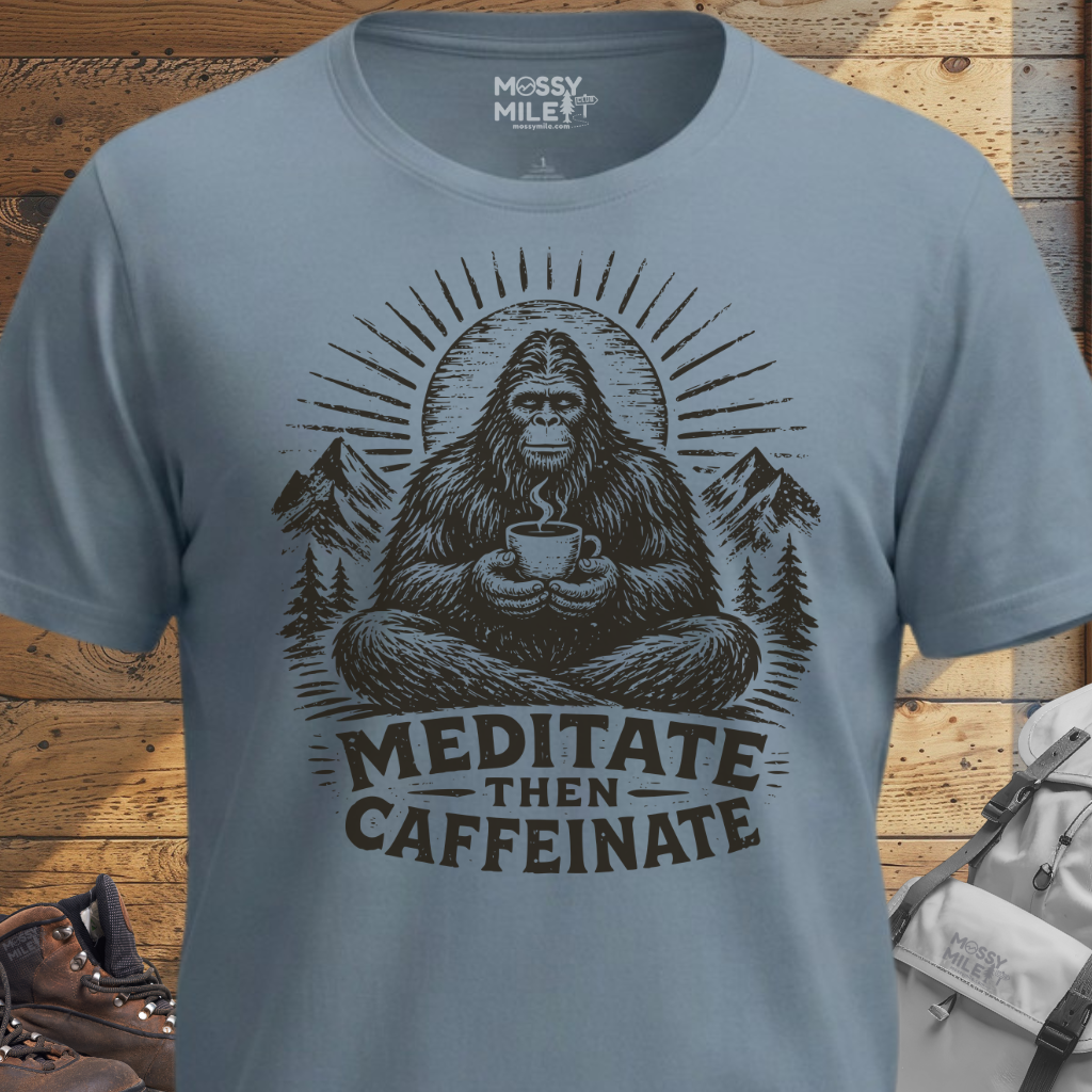 Bigfoot Meditate then Caffeinate T-Shirt