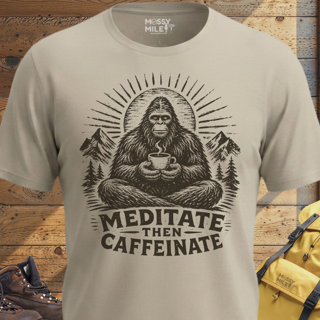 Bigfoot Meditate then Caffeinate T-Shirt