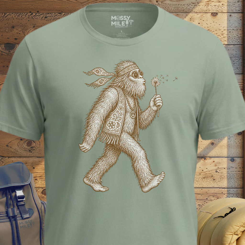 Hippie Bigfoot Dandelion T-Shirt