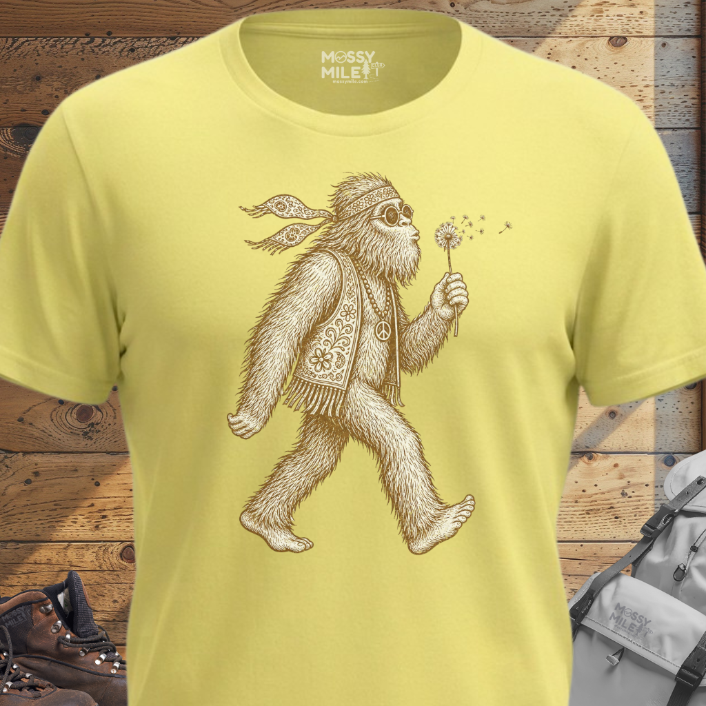Hippie Bigfoot Dandelion T-Shirt
